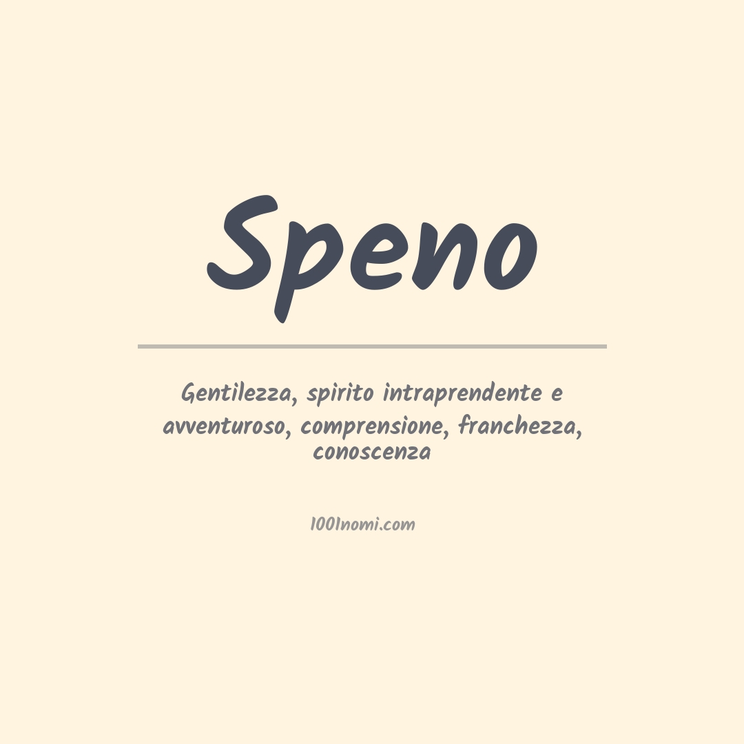 Significato del nome Speno