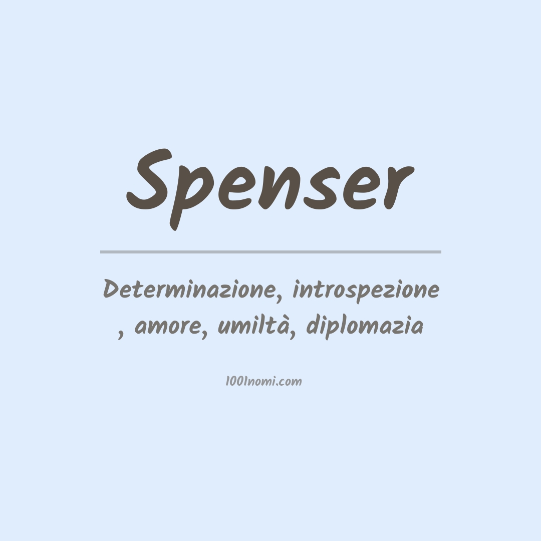 Significato del nome Spenser Significato del nome Spenser