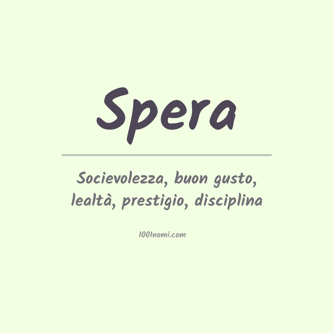 Significato del nome Spera