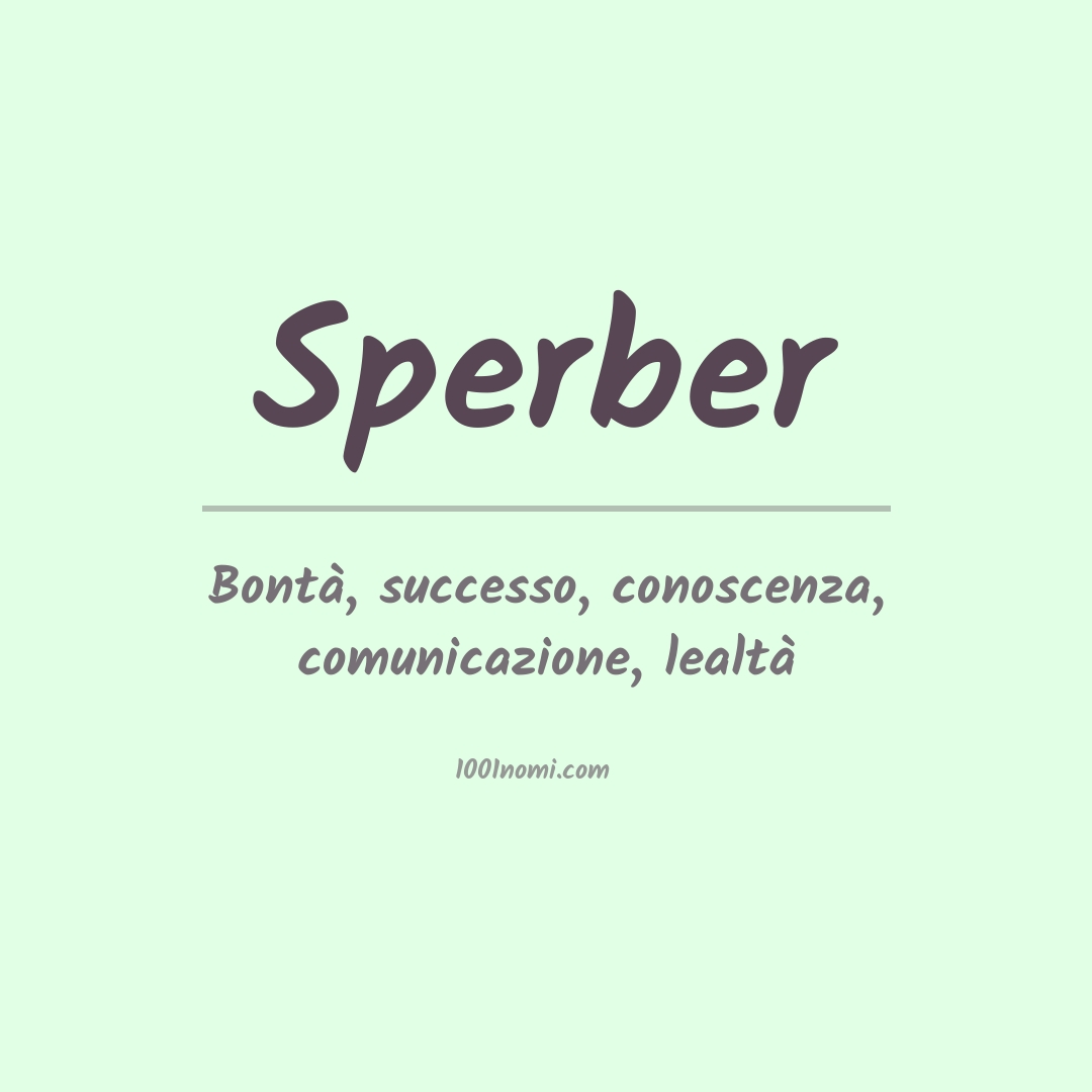 Significato del nome Sperber