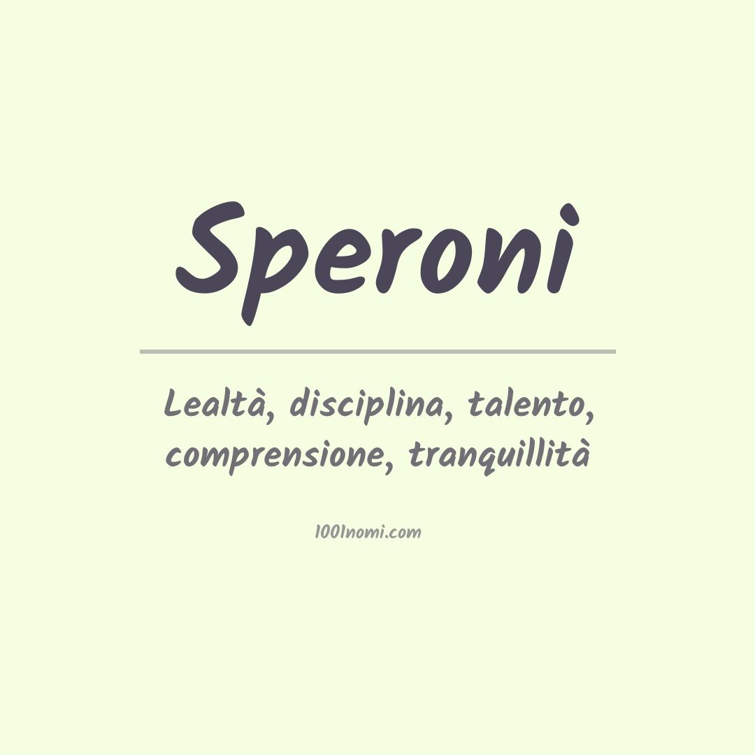 Significato del nome Speroni