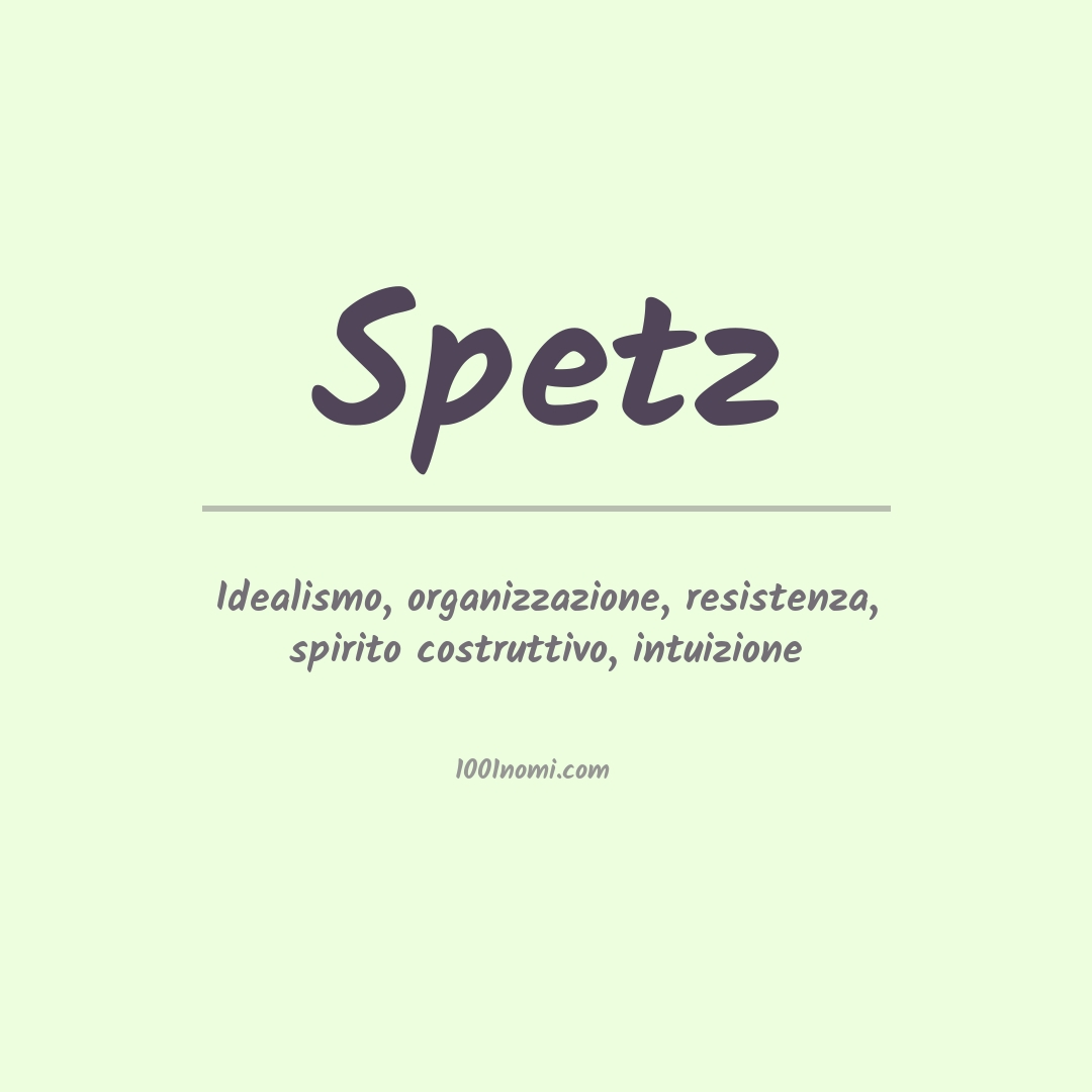 Significato del nome Spetz