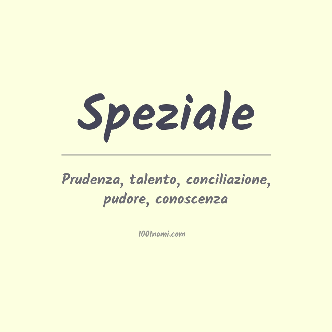 Significato del nome Speziale