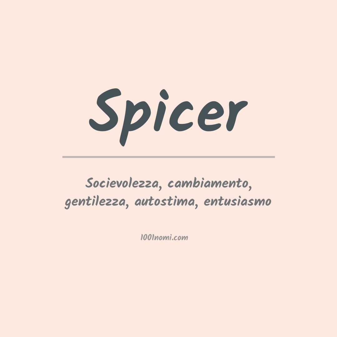 Significato del nome Spicer