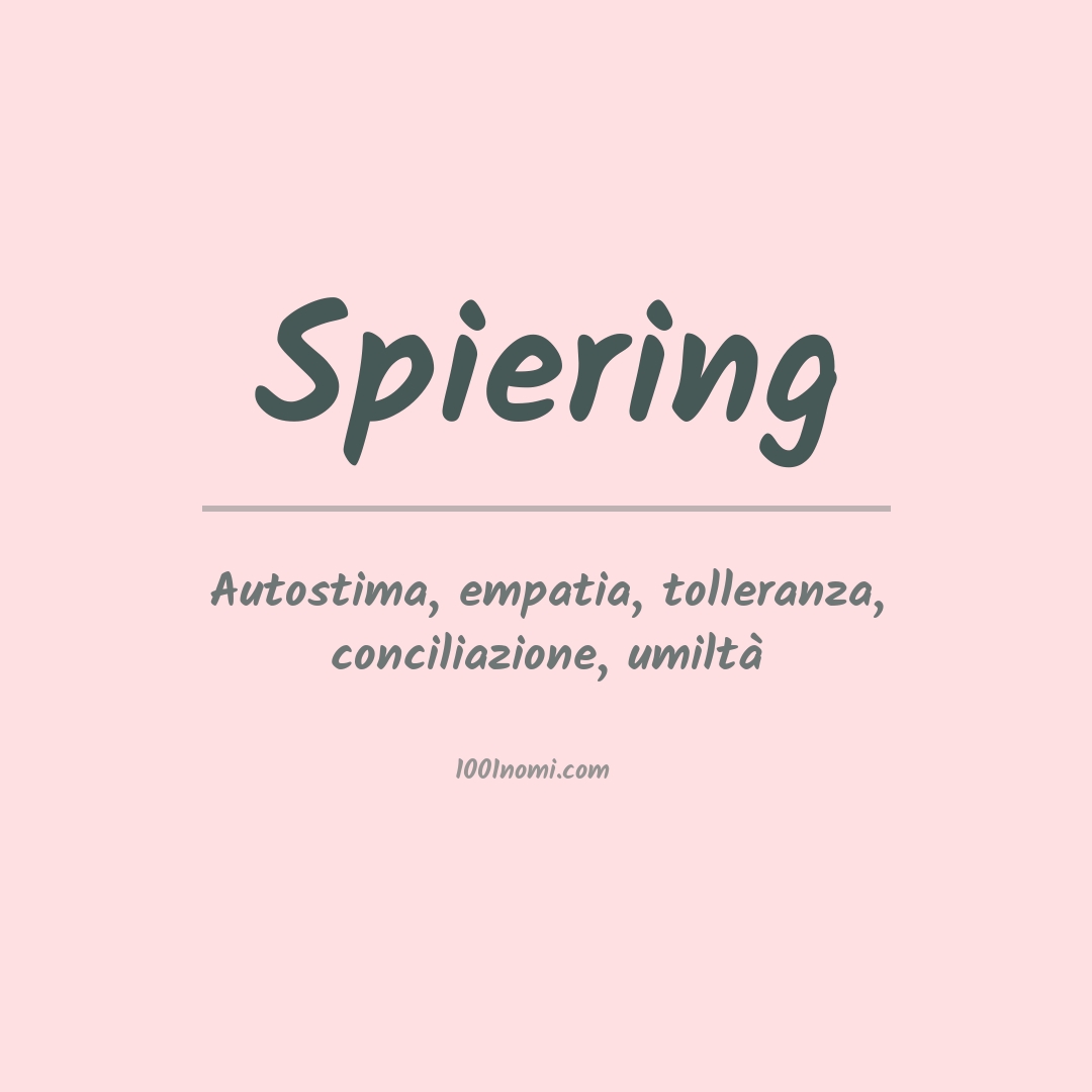 Significato del nome Spiering