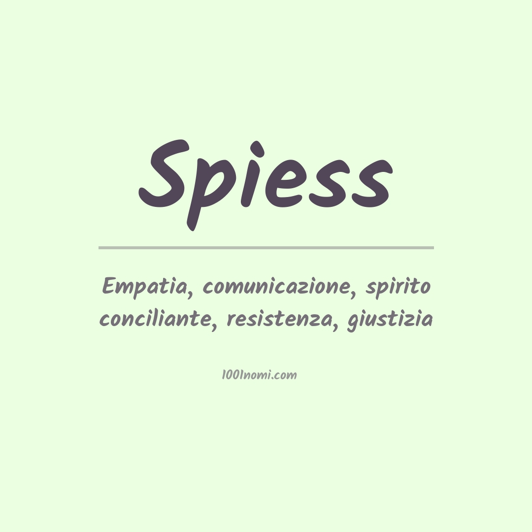 Significato del nome Spiess