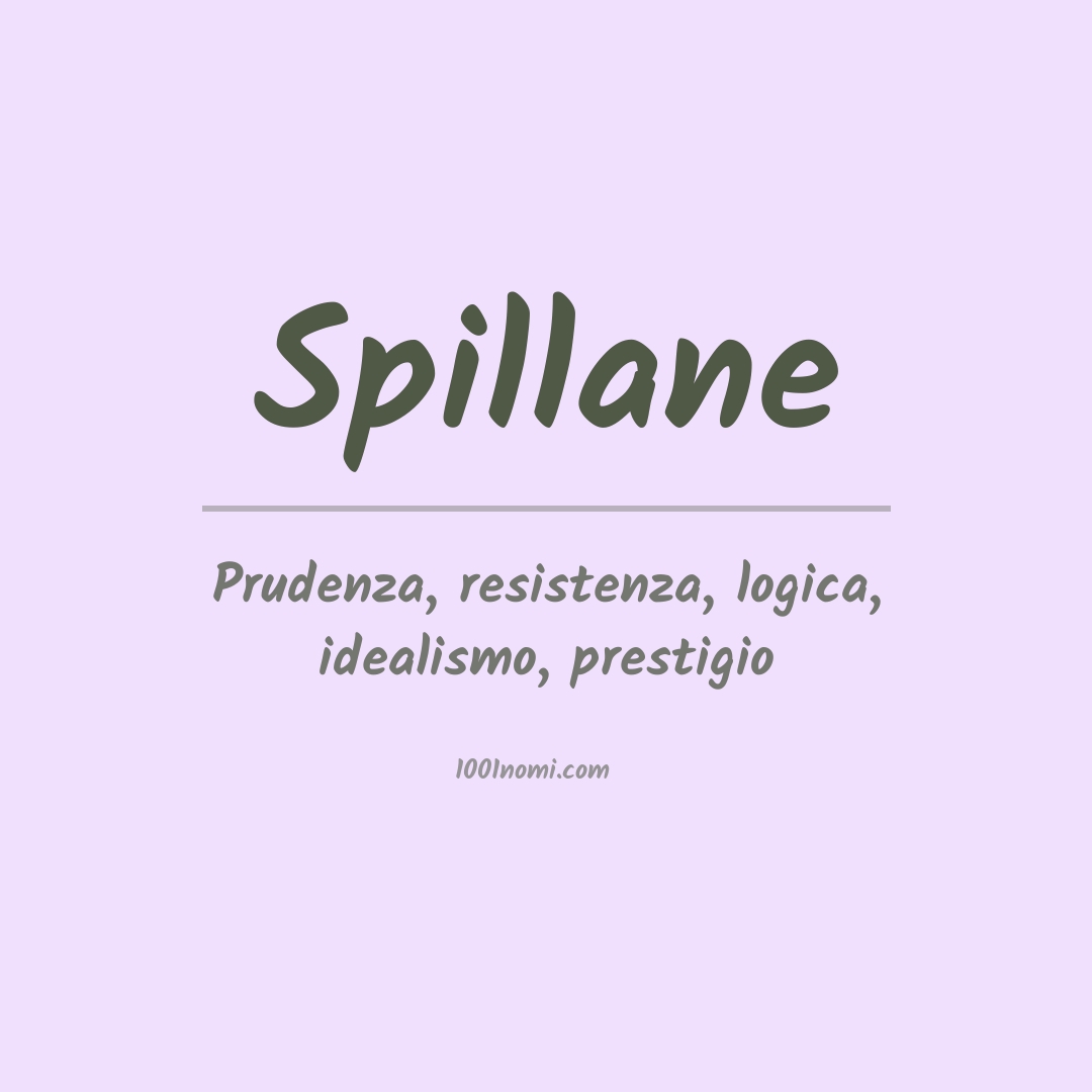 Significato del nome Spillane