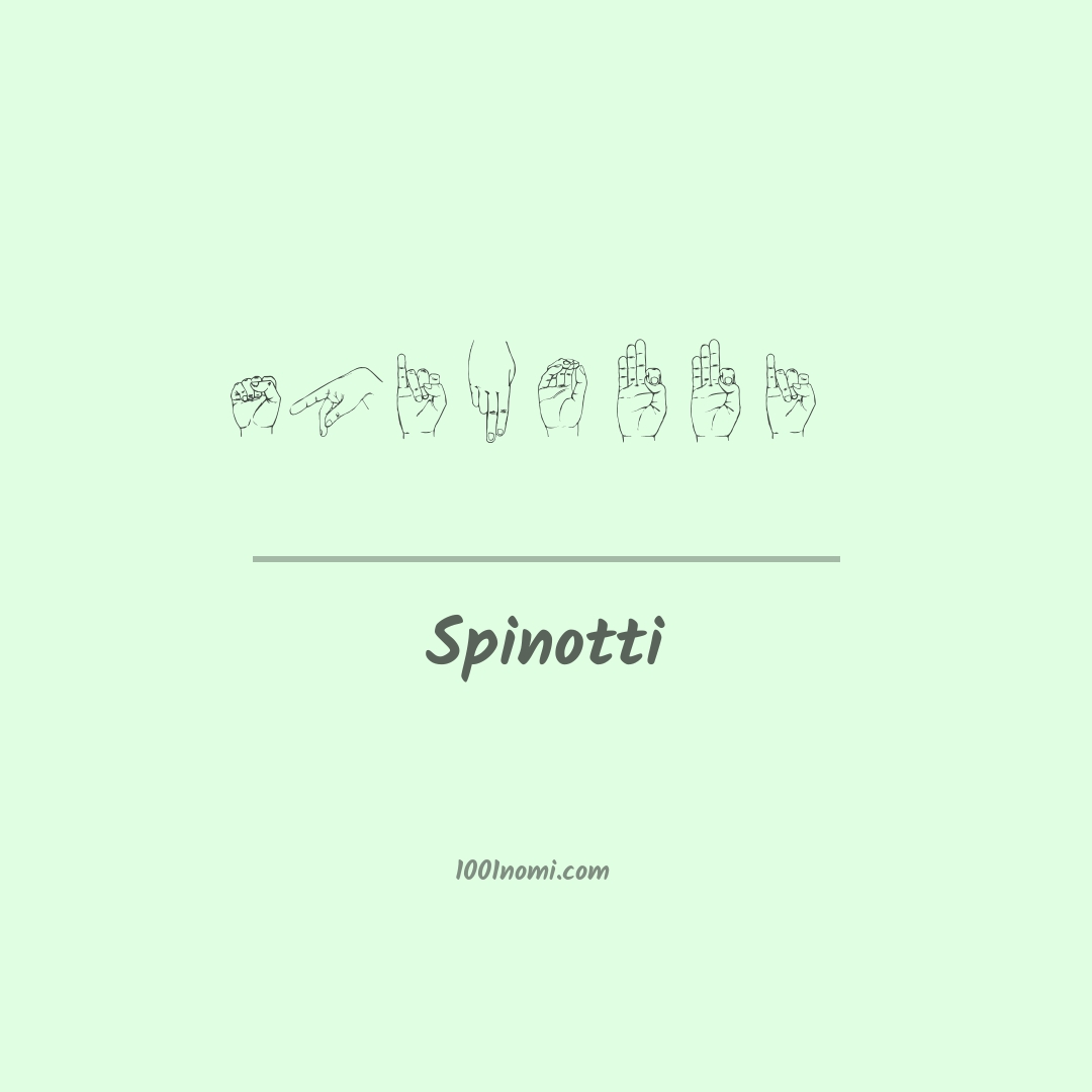Spinotti nella lingua dei segni Spinotti nella lingua dei segni