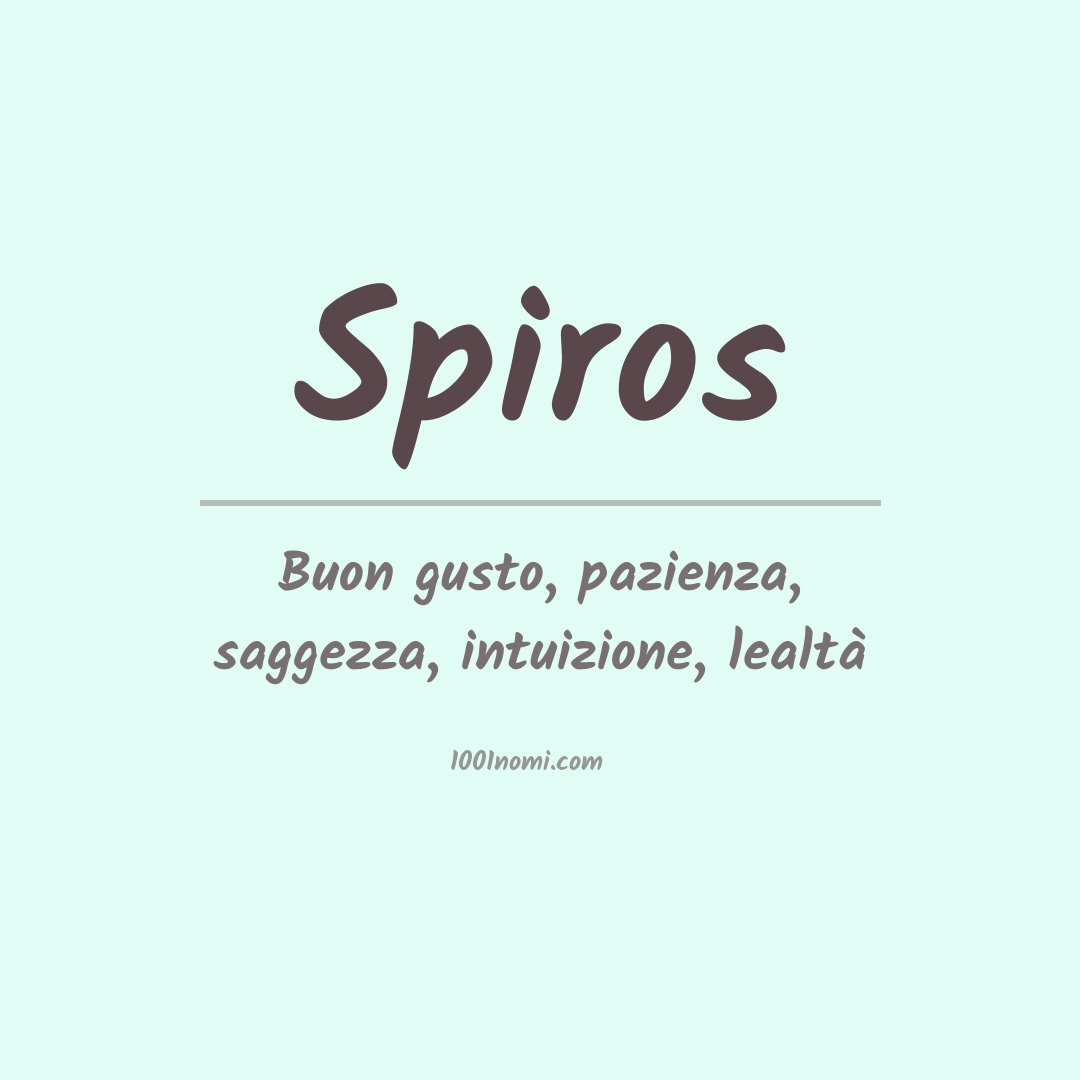 Significato del nome Spiros