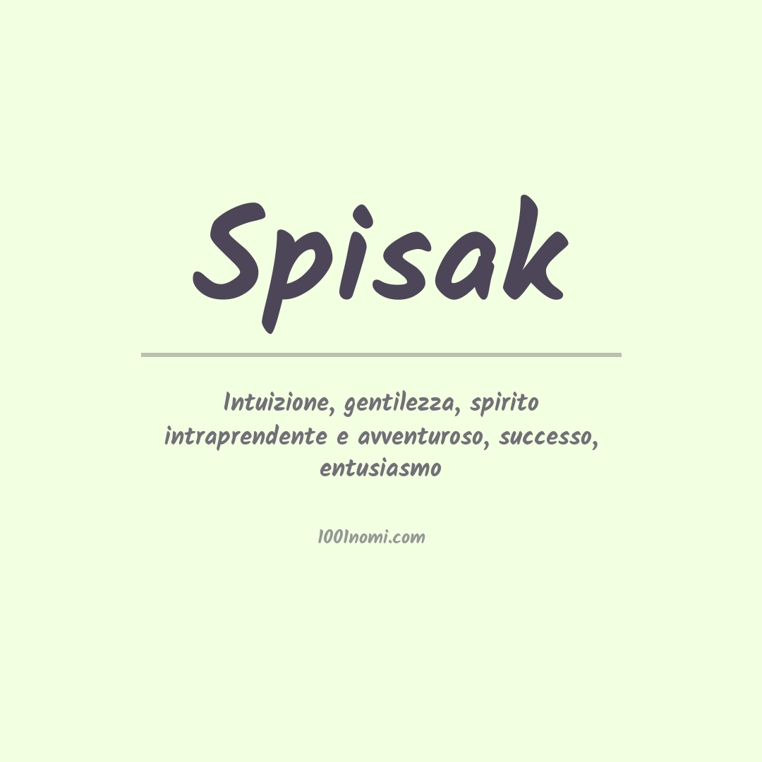 Significato del nome Spisak