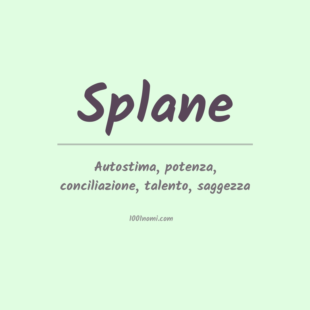 Significato del nome Splane