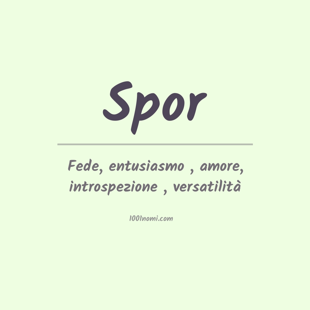 Significato del nome Spor