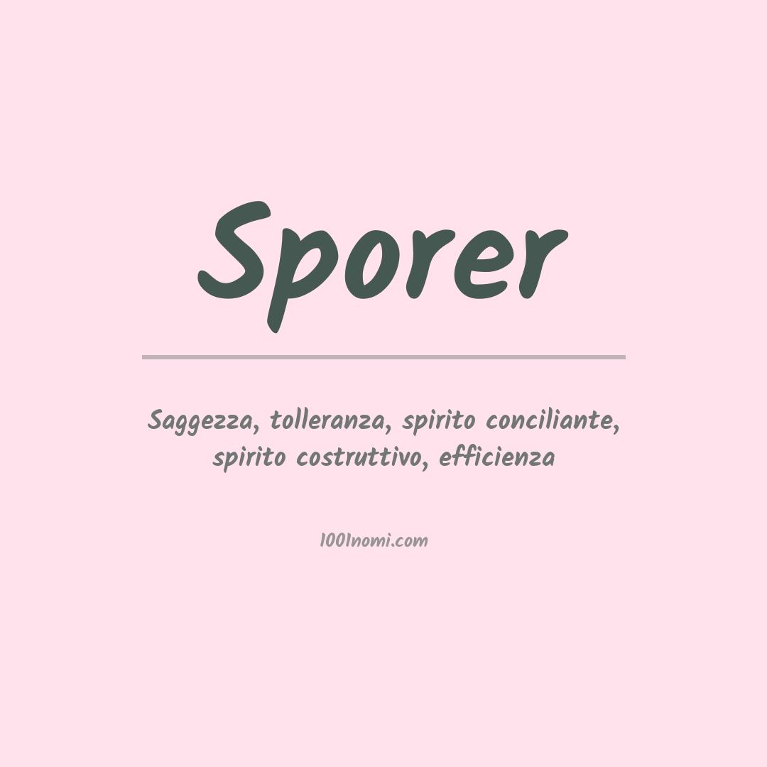 Significato del nome Sporer