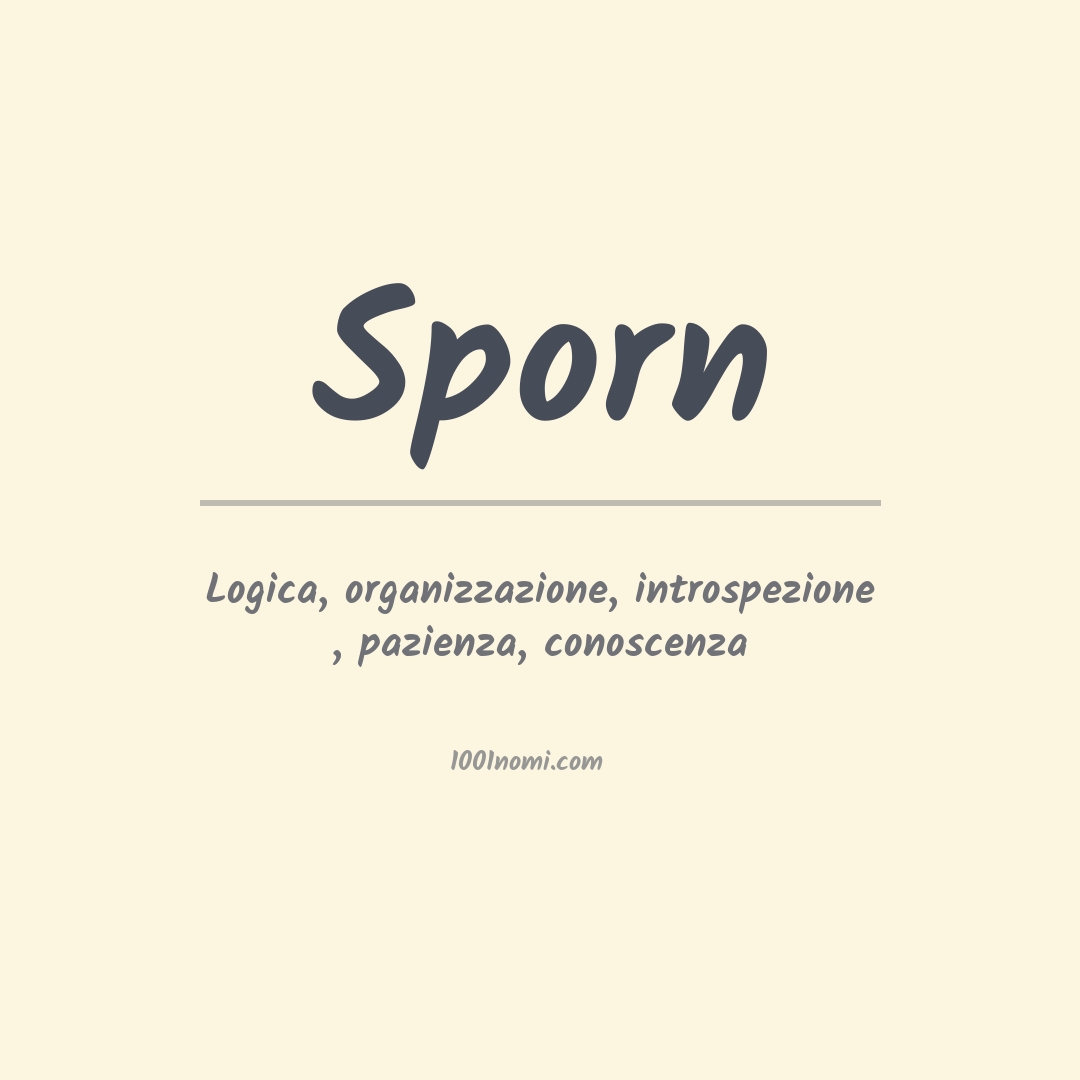 Significato del nome Sporn