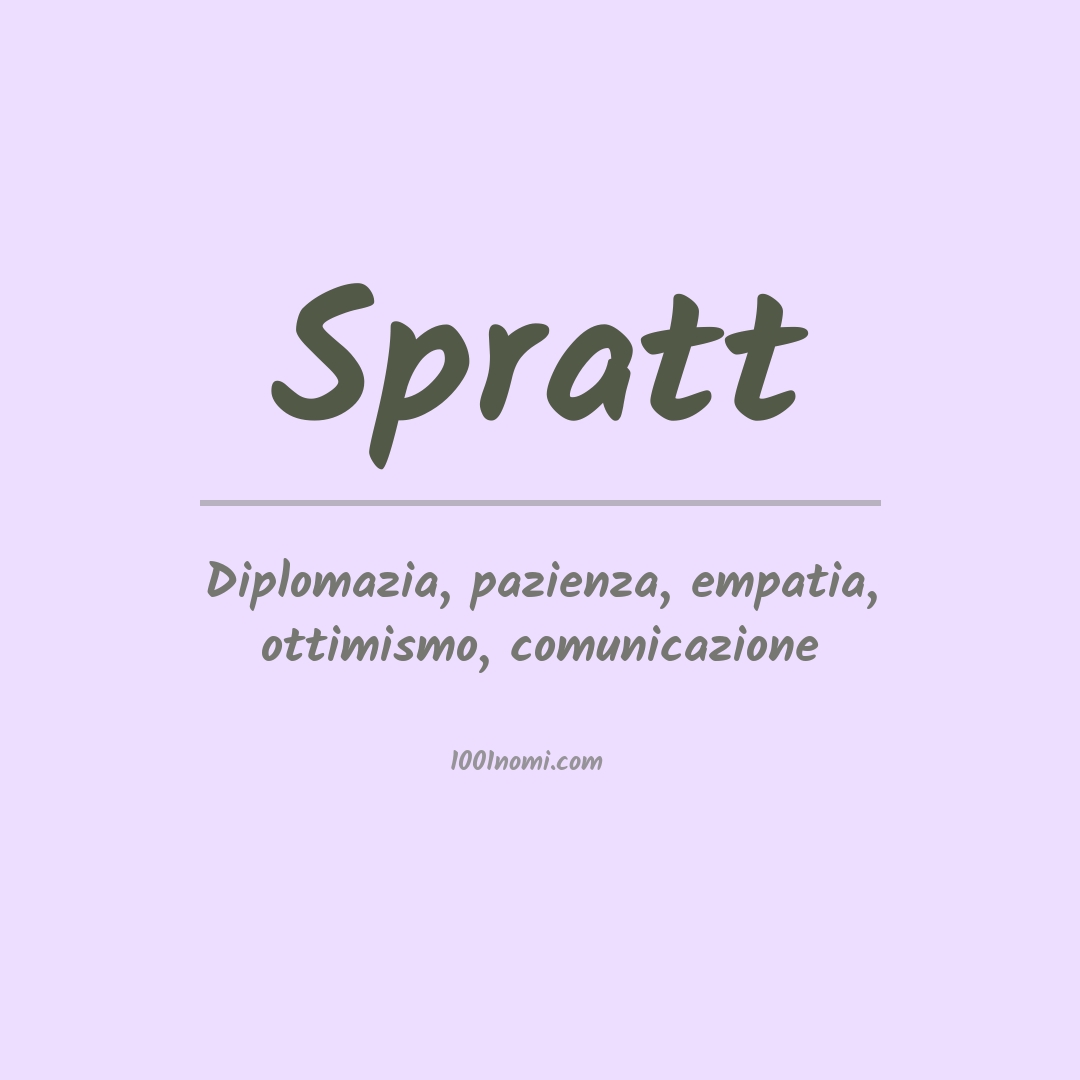 Significato del nome Spratt