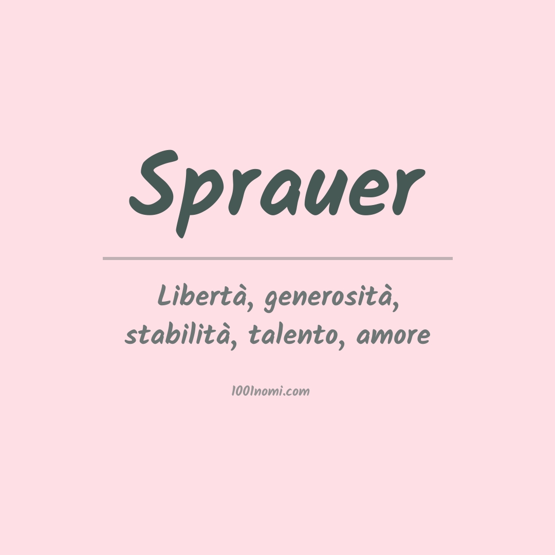 Significato del nome Sprauer