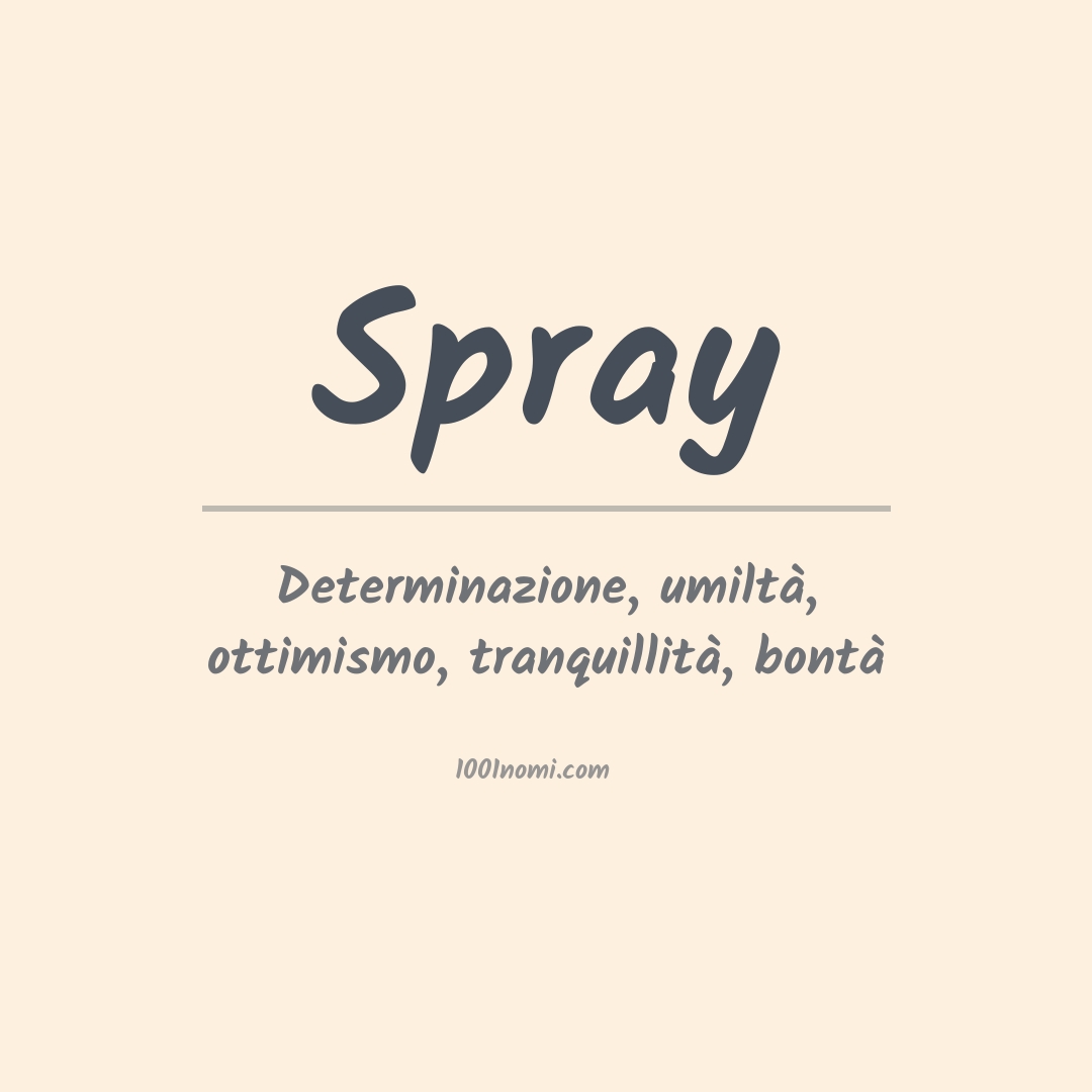 Significato del nome Spray