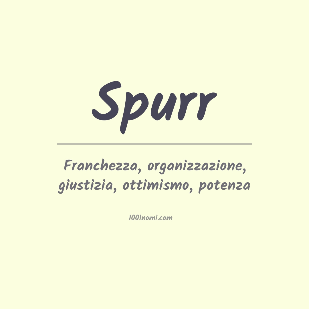 Significato del nome Spurr