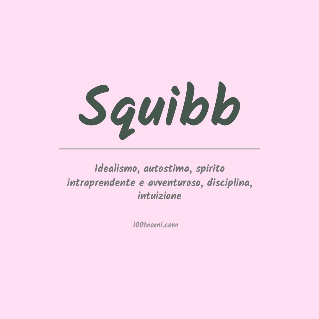 Significato del nome Squibb