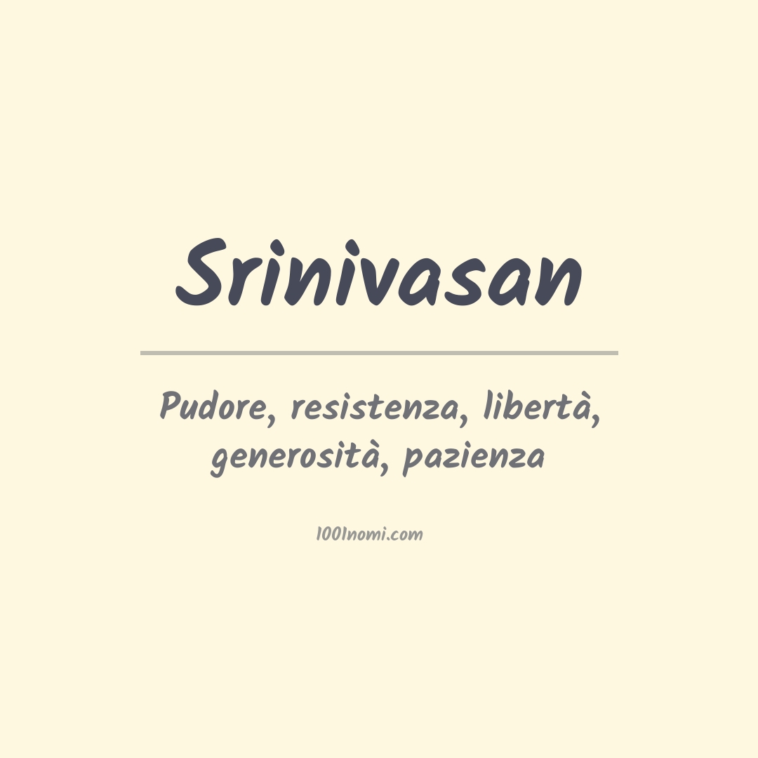 Significato del nome Srinivasan