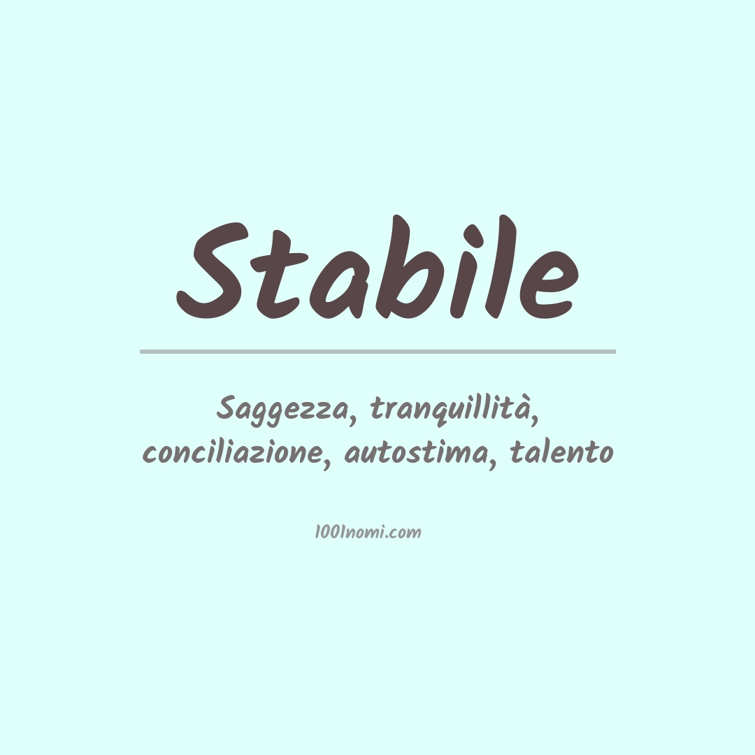 Significato del nome Stabile