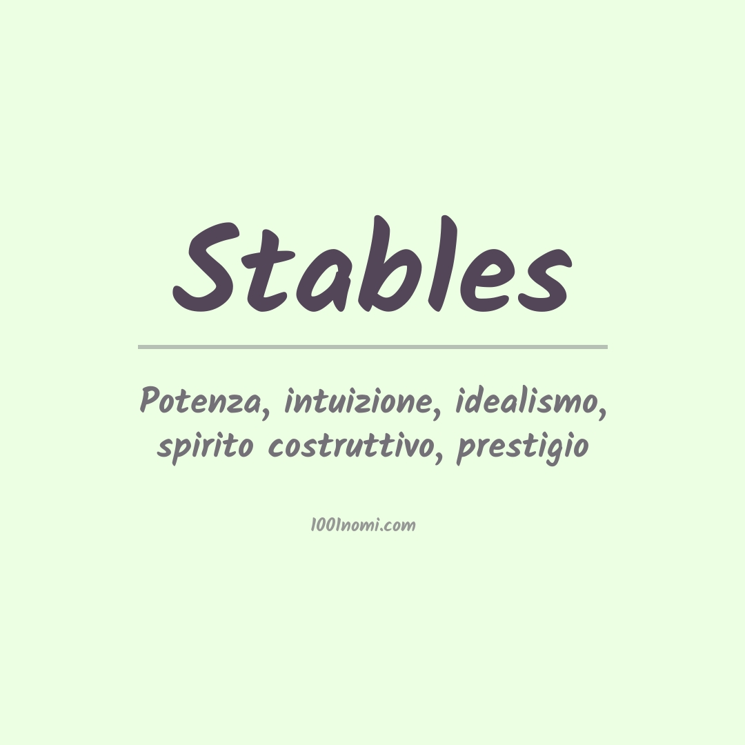 Significato del nome Stables