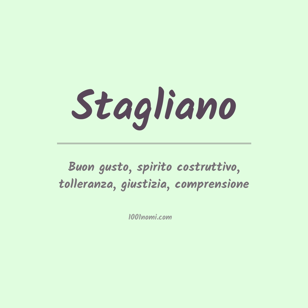 Significato del nome Stagliano