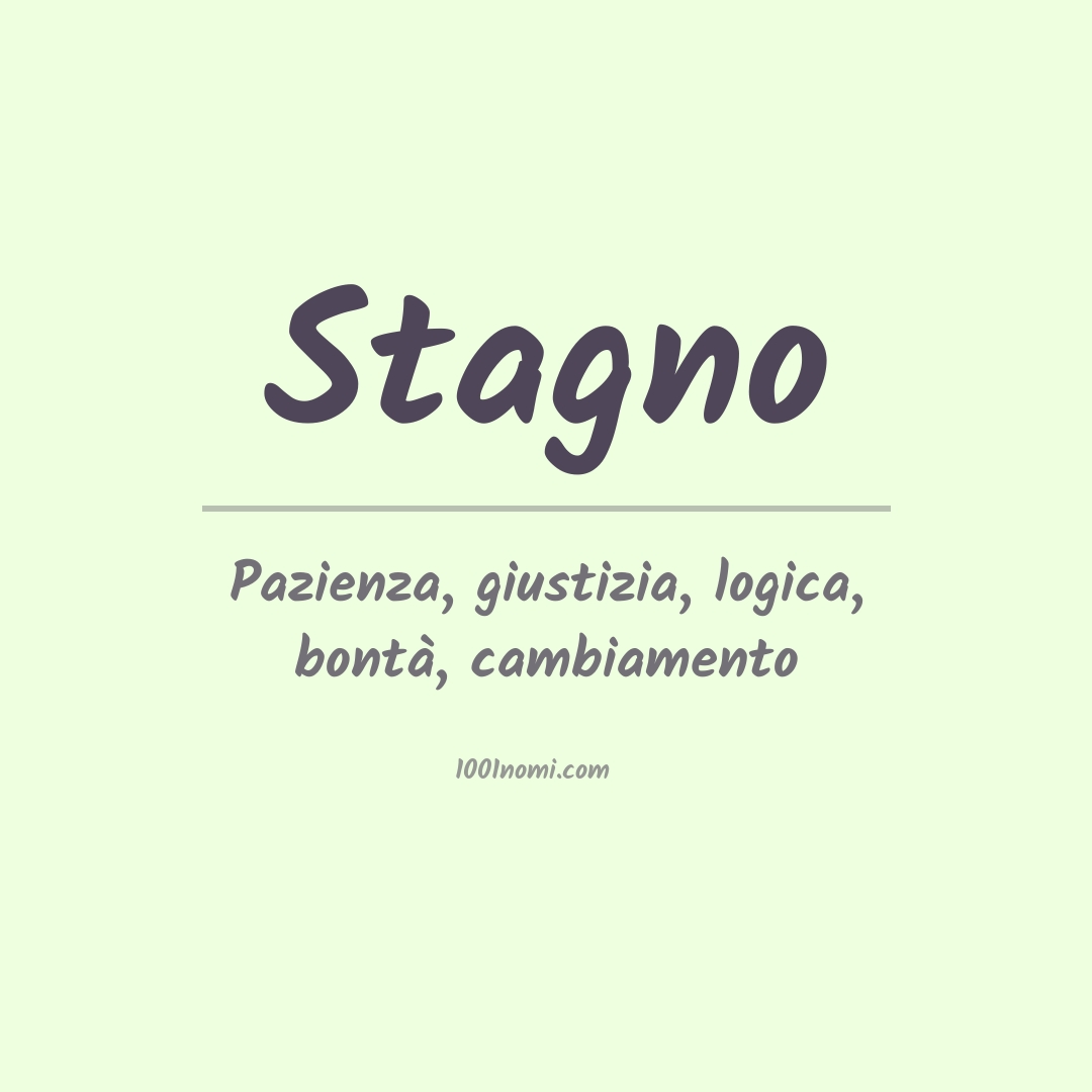 Significato del nome Stagno