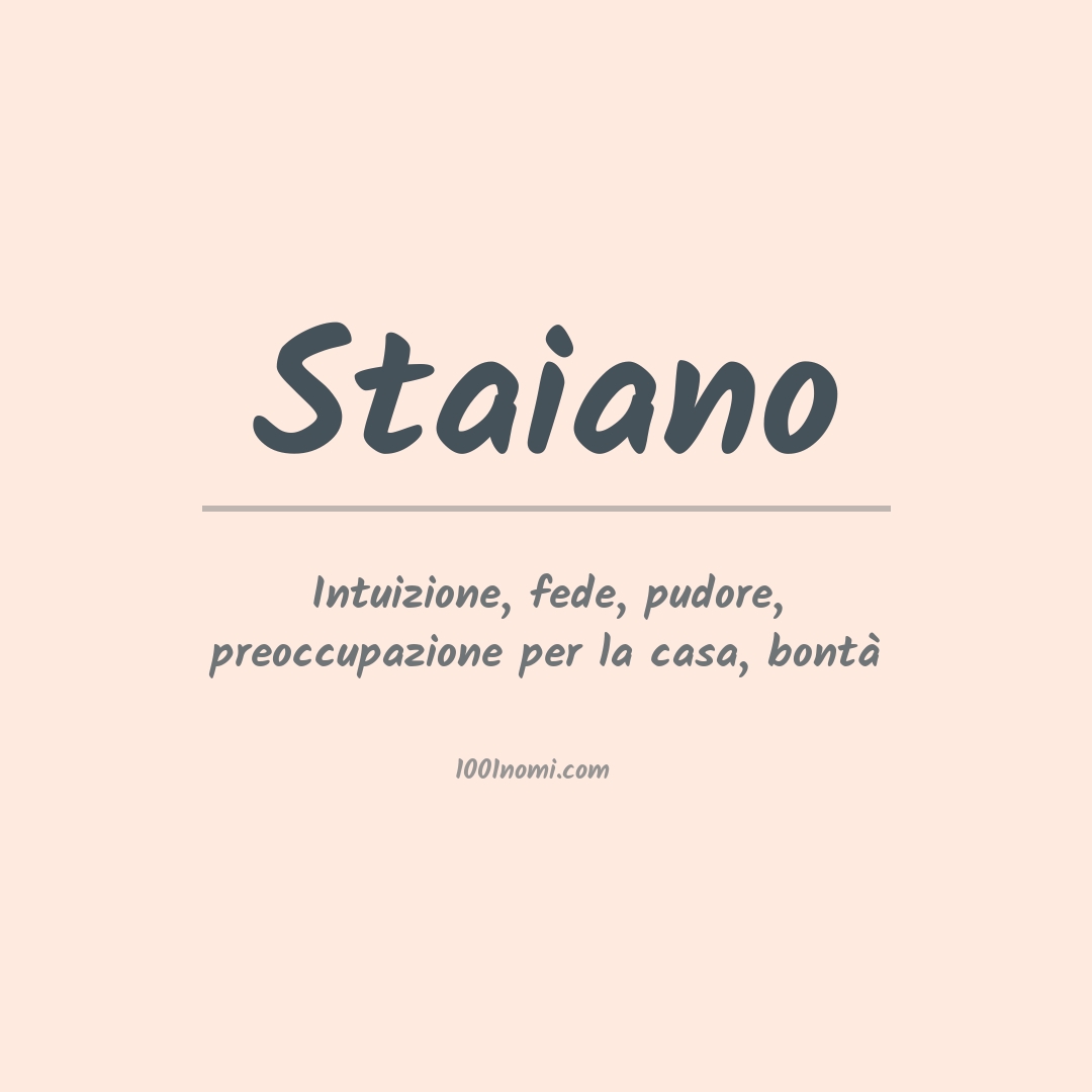 Significato del nome Staiano