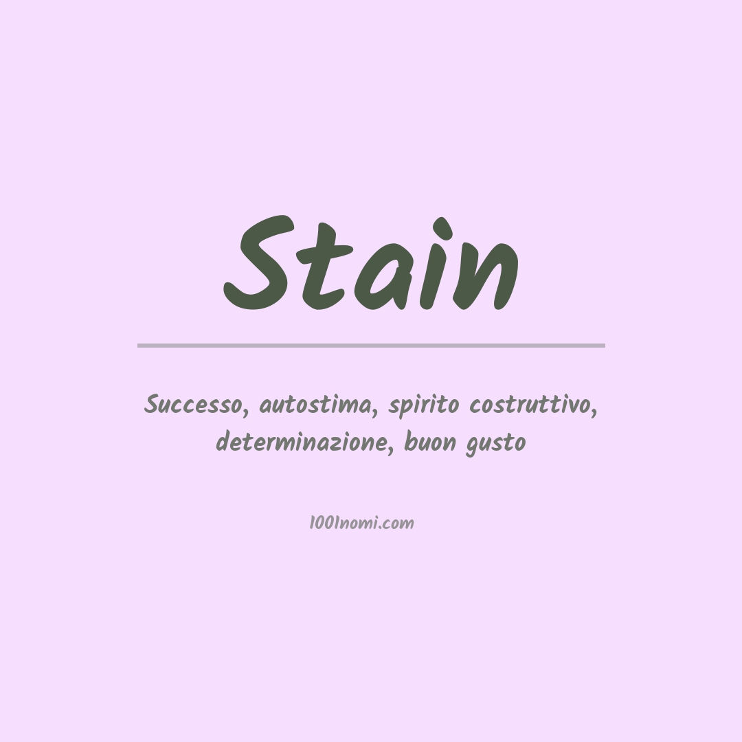 Significato del nome Stain