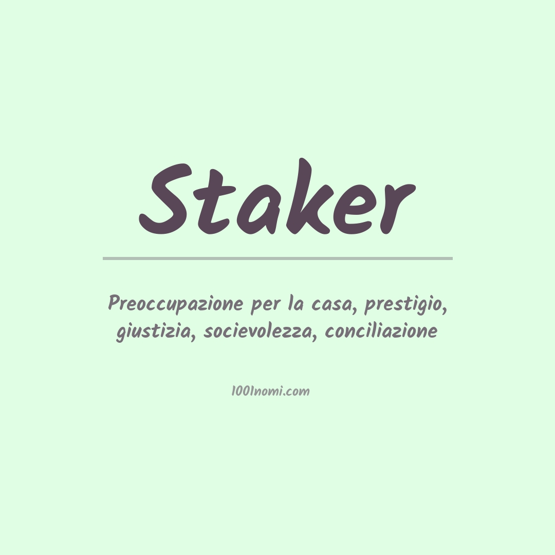 Significato del nome Staker