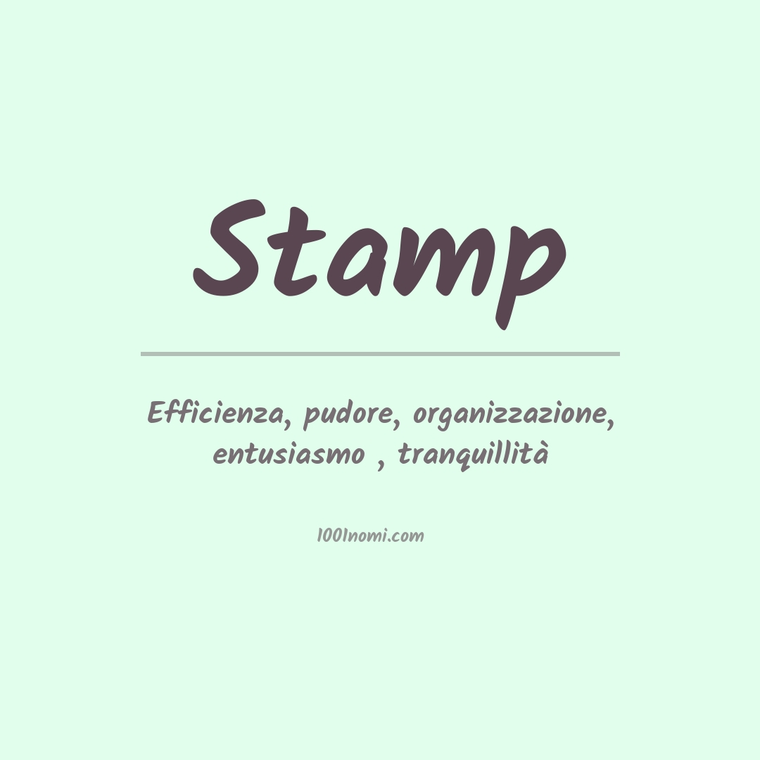 Significato del nome Stamp