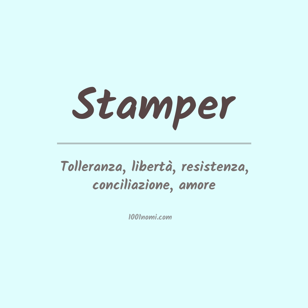 Significato del nome Stamper