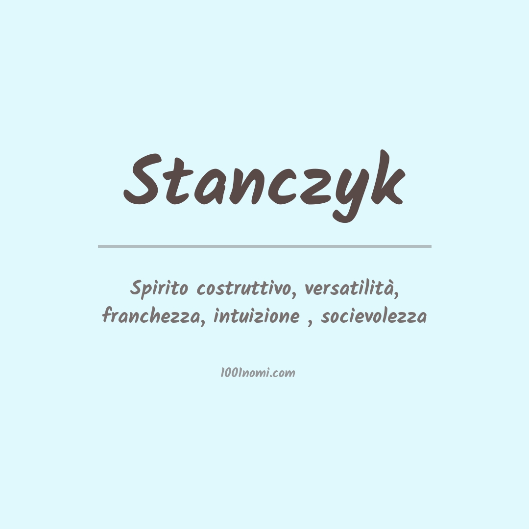 Significato del nome Stanczyk