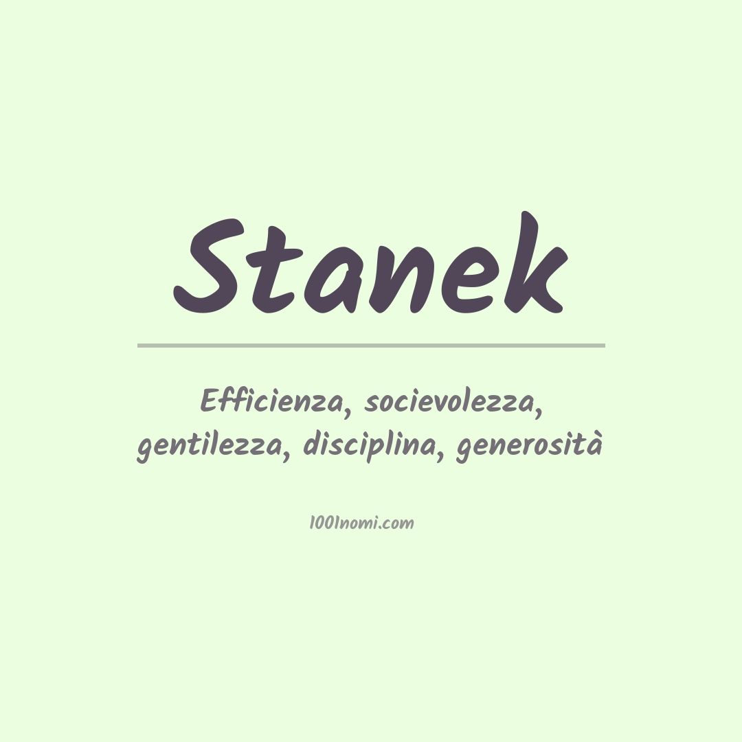 Significato del nome Stanek