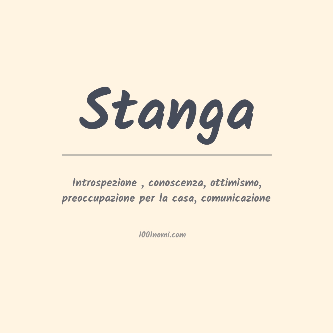 Significato del nome Stanga Significato del nome Stanga