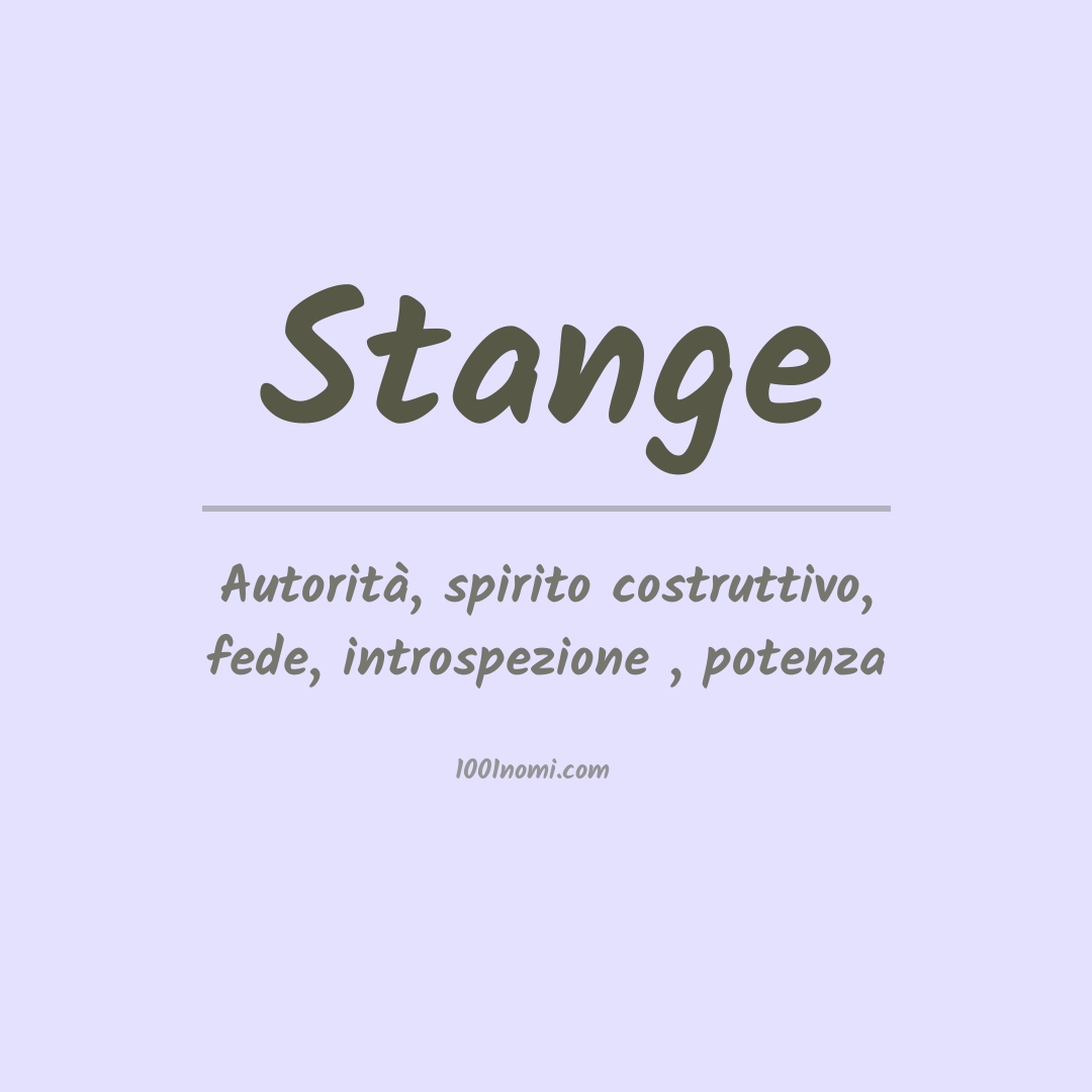 Significato del nome Stange Significato del nome Stange