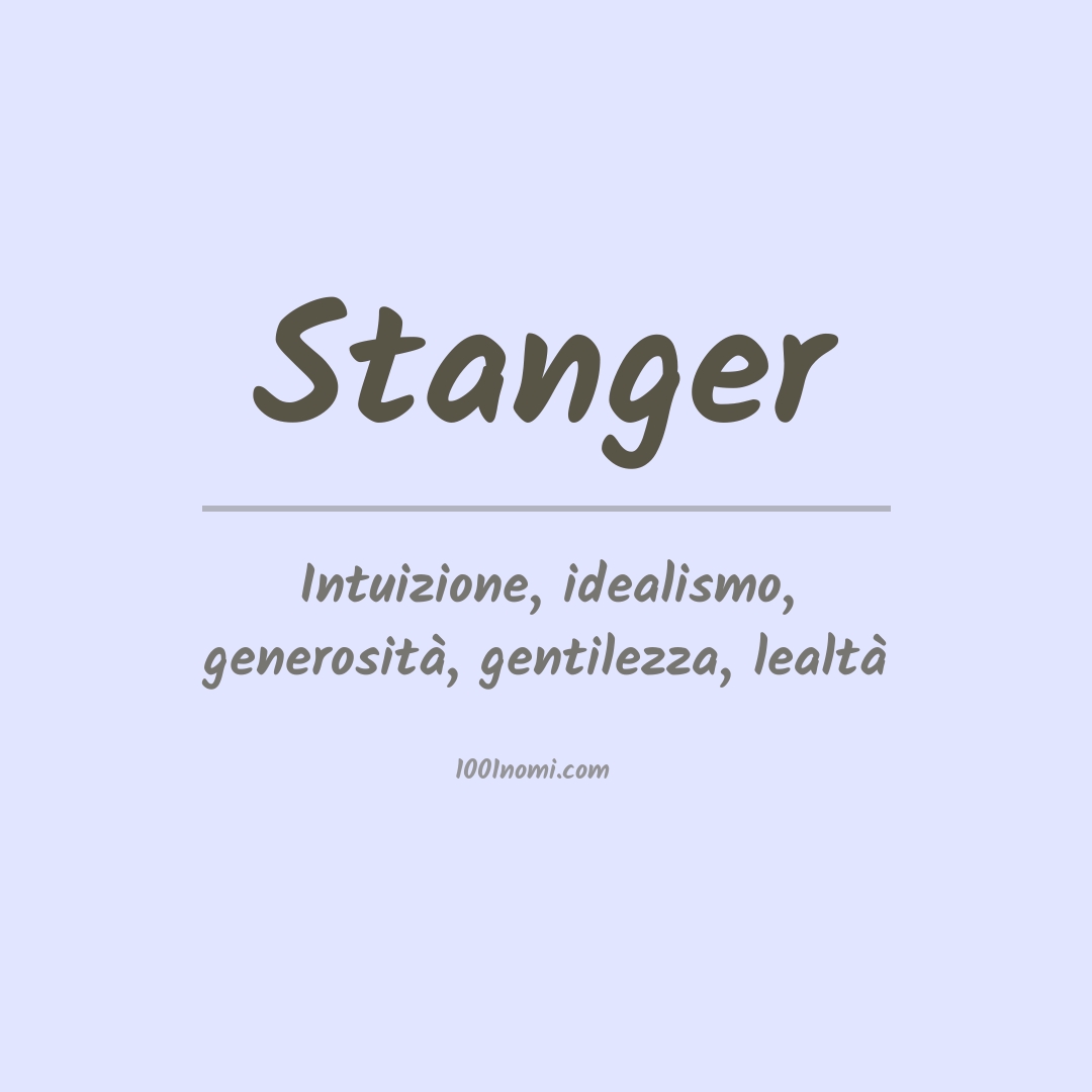 Significato del nome Stanger