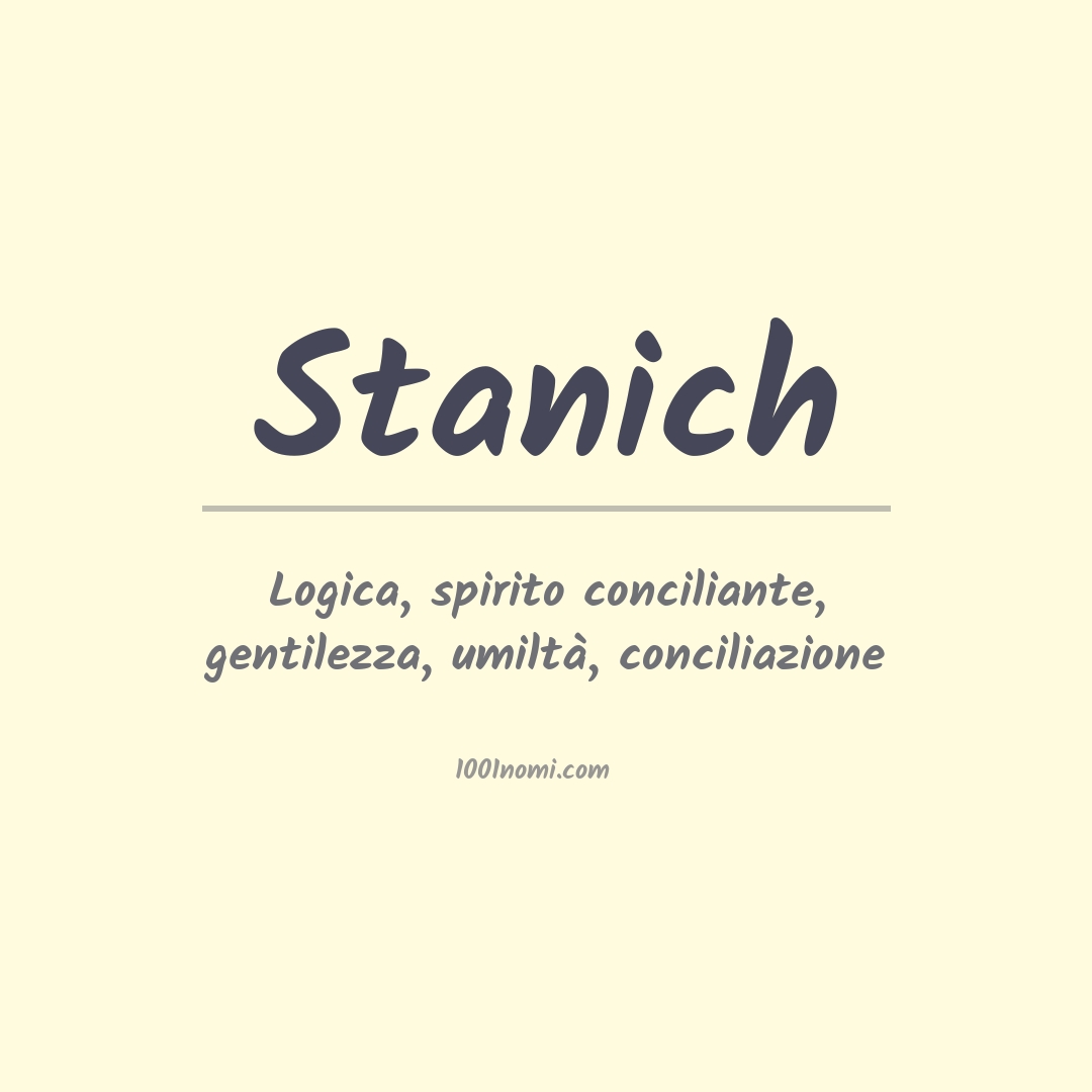 Significato del nome Stanich