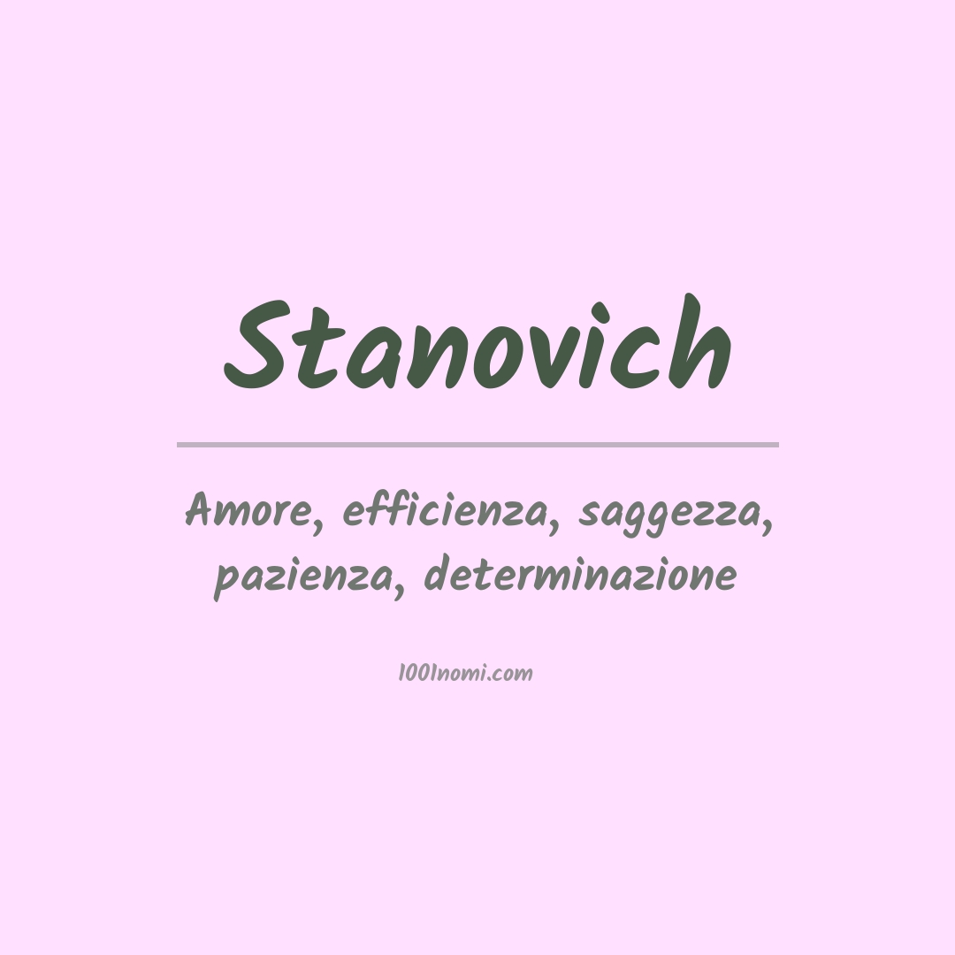 Significato del nome Stanovich