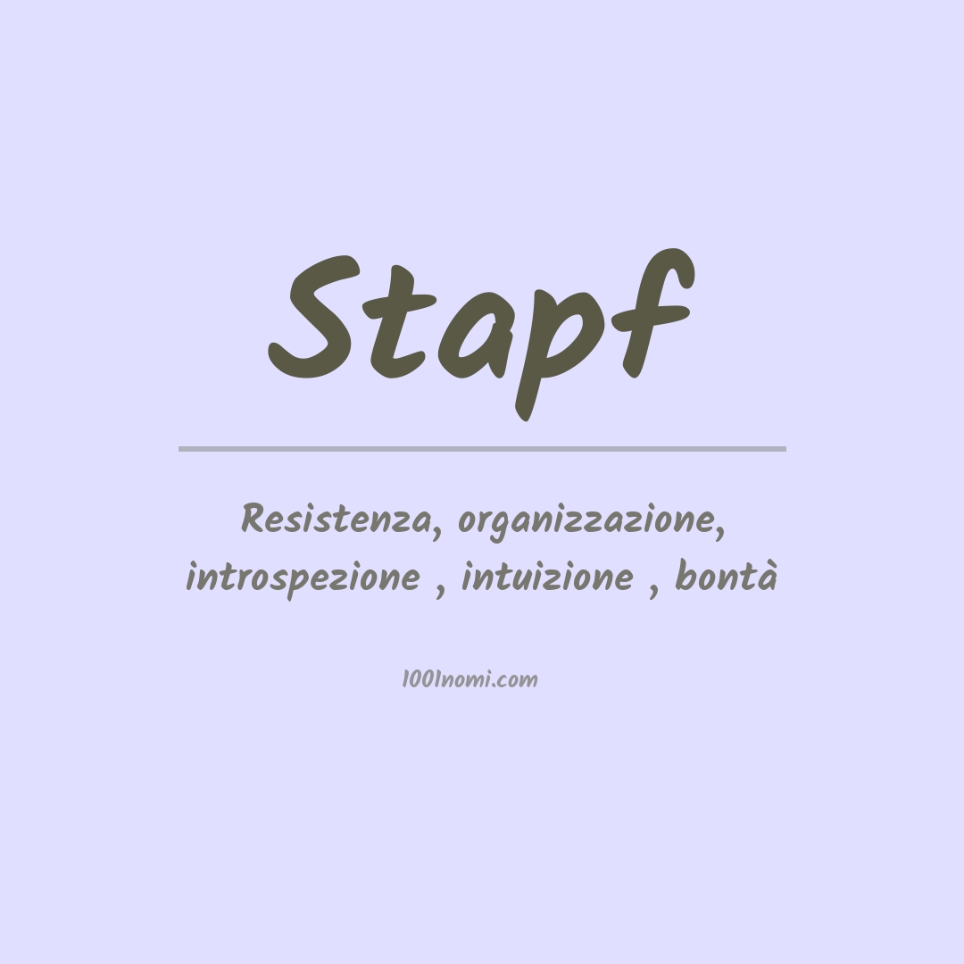 Significato del nome Stapf