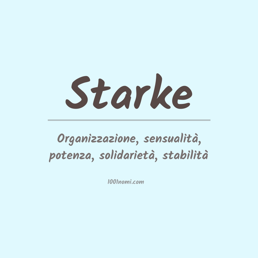 Significato del nome Starke