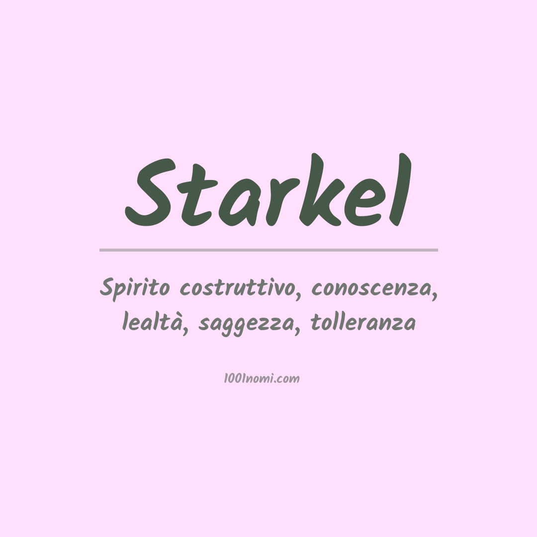 Significato del nome Starkel