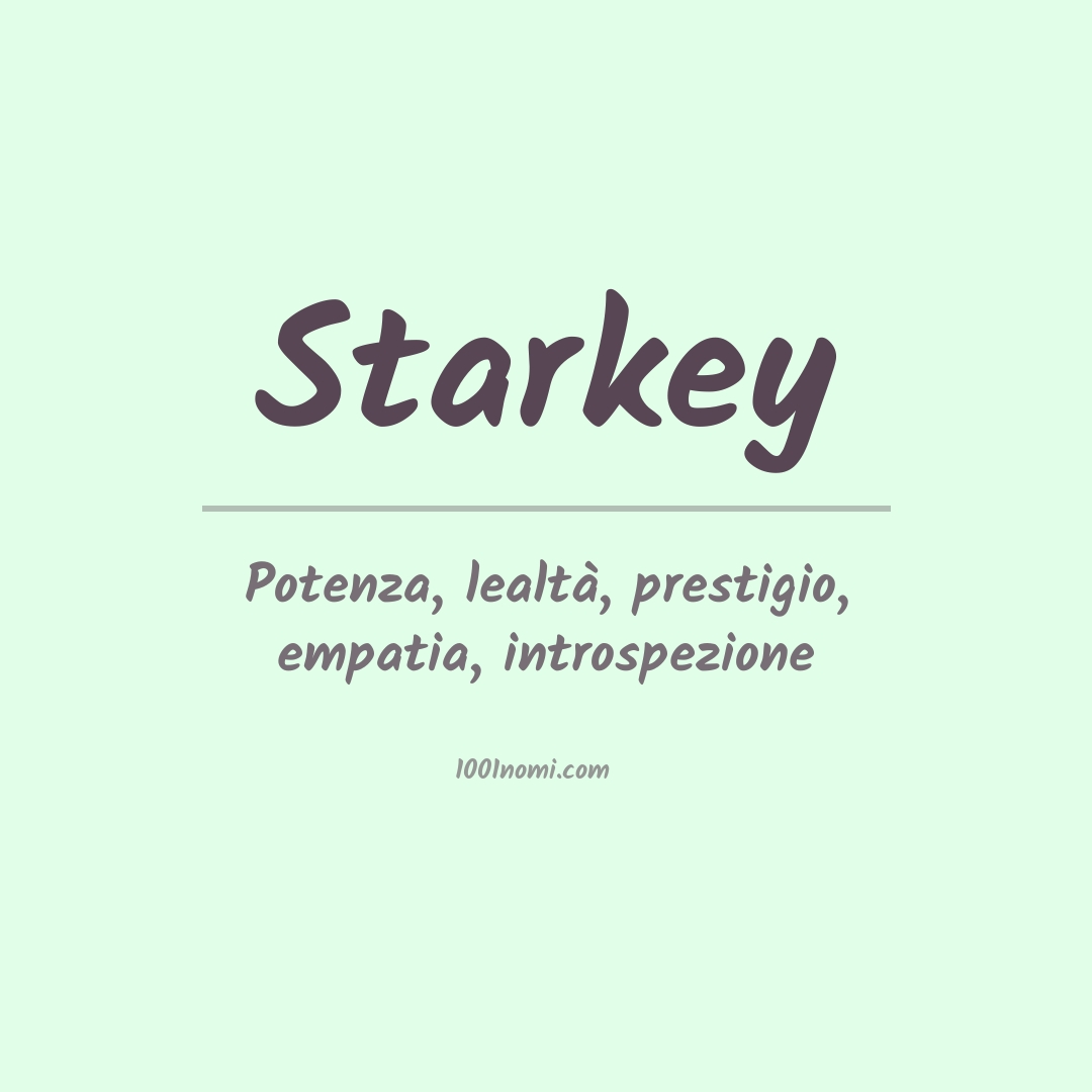 Significato del nome Starkey