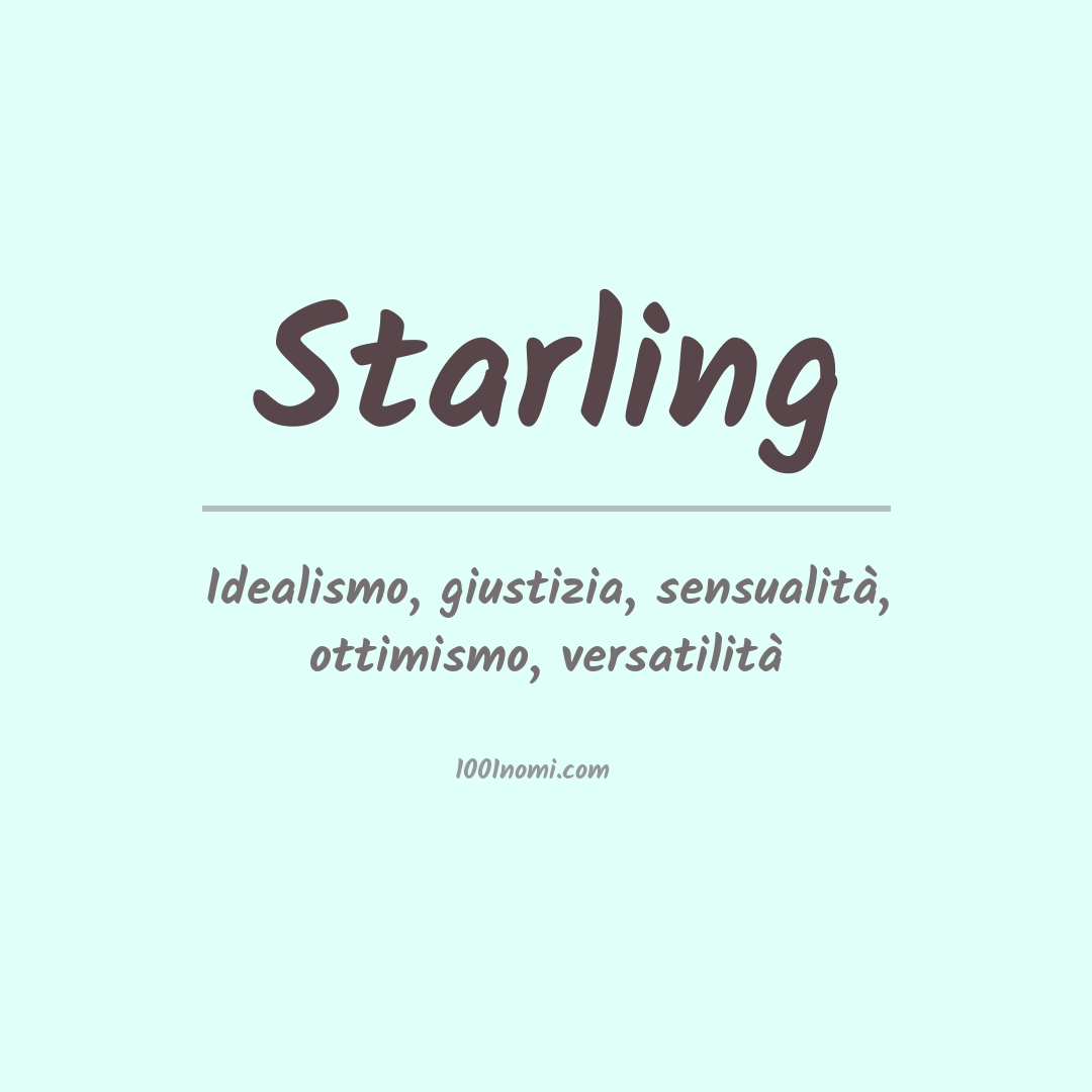 Significato del nome Starling