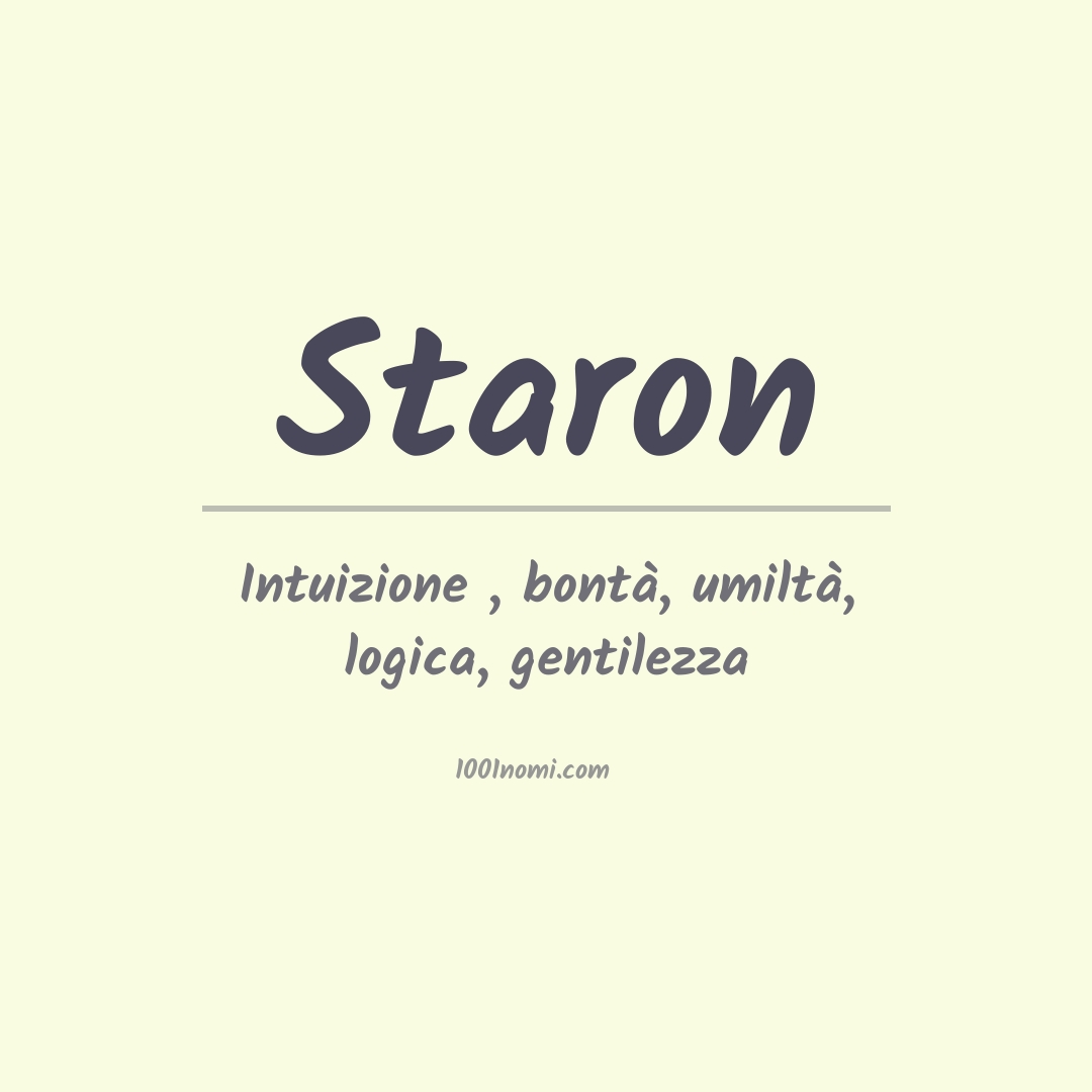 Significato del nome Staron