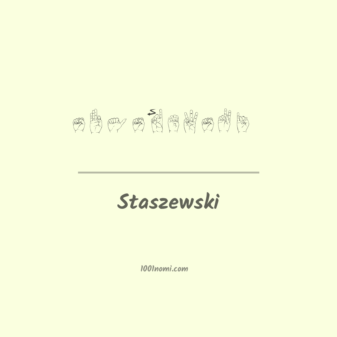 Staszewski nella lingua dei segni