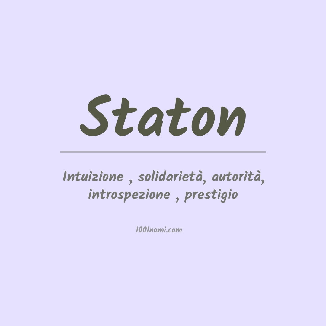 Significato del nome Staton