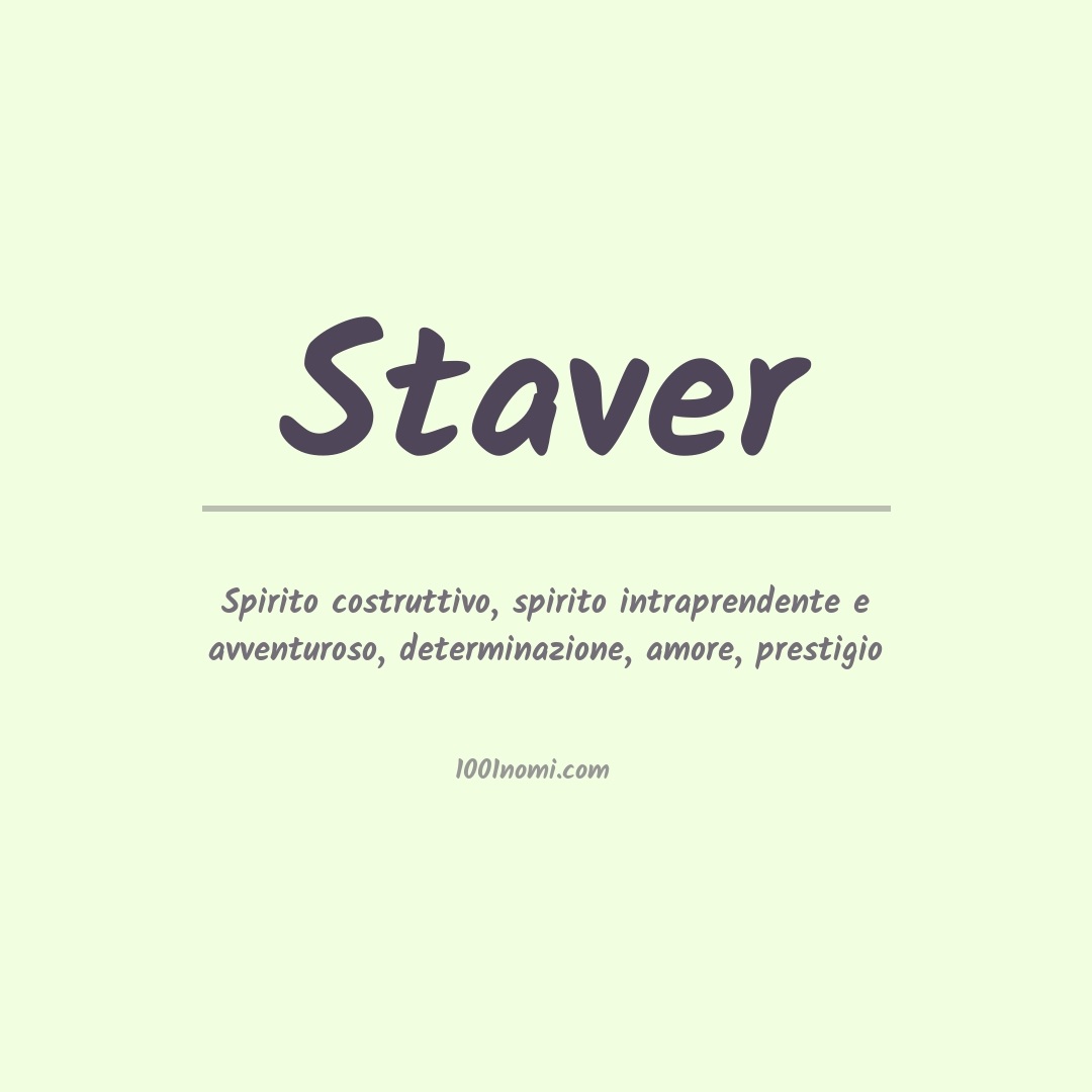 Significato del nome Staver