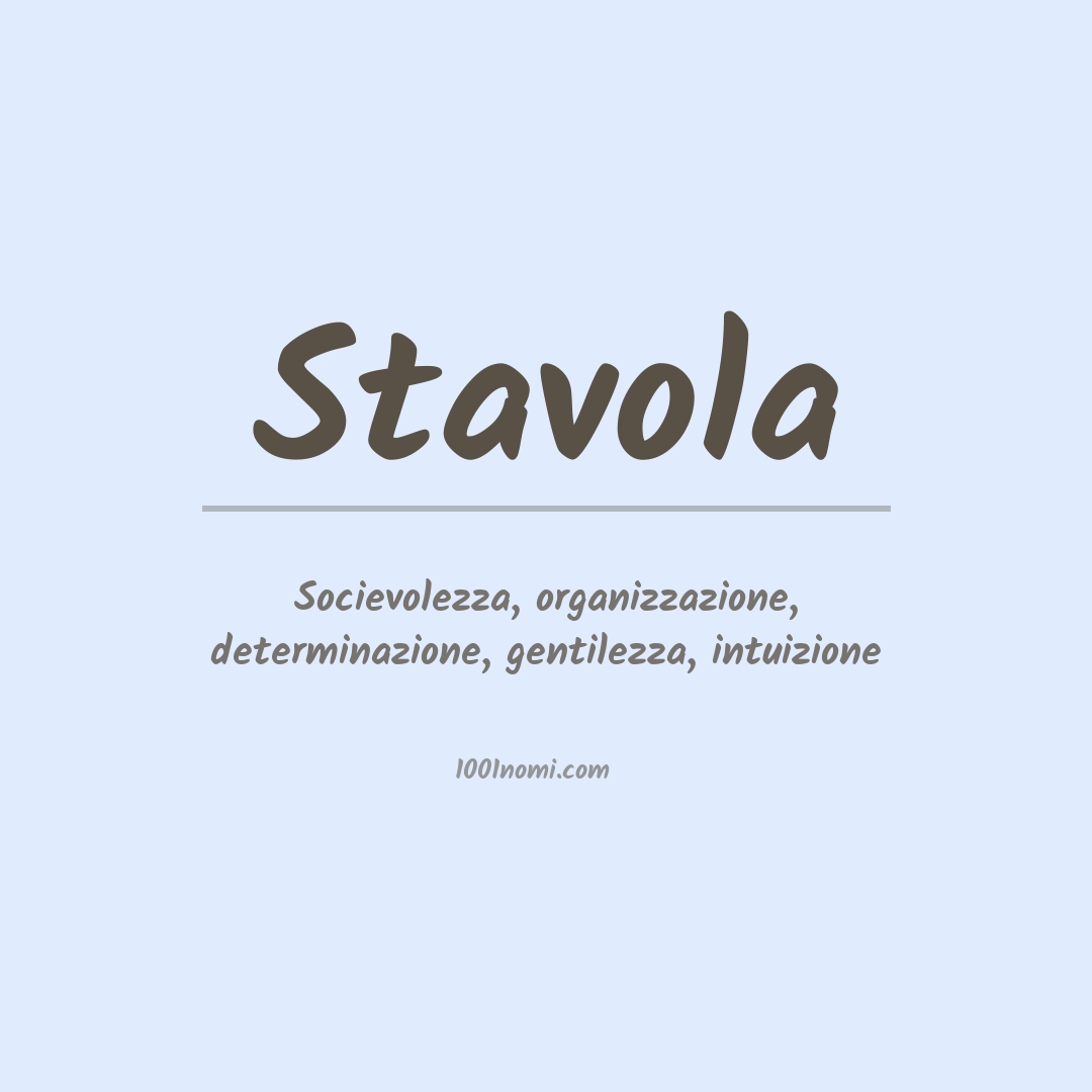 Significato del nome Stavola